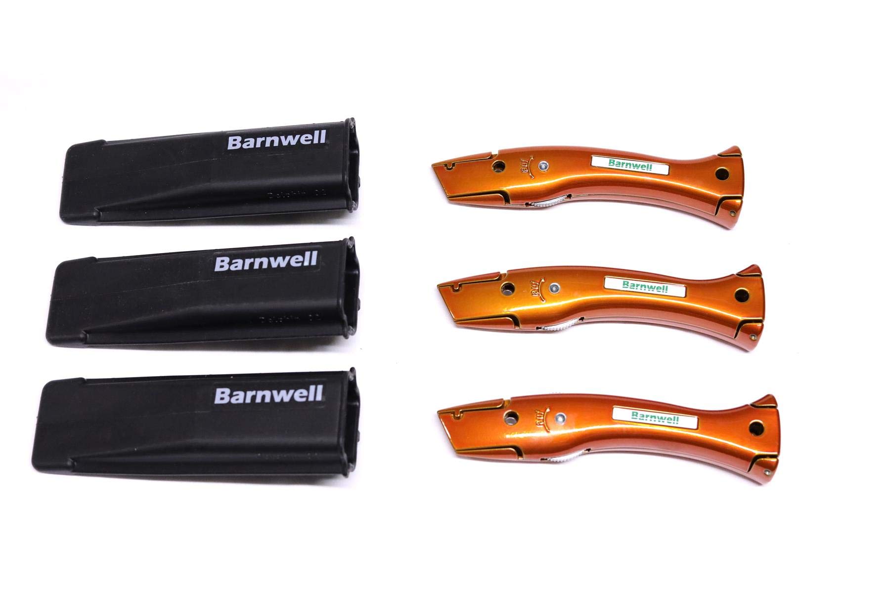 Barnwell Pack of 3 Candy Orange Dolphin Delphin Carpet Fitters Work Trimming Fixed hnadles and Holster