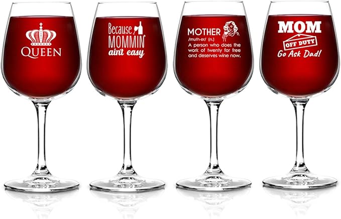 funny mom wine glass