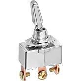 Heschen Heavy Duty 50A 12V / 20A 24VDC Toggle Switch | SPDT 3 Pin 3 Position ON-Off-ON, Die-Cast Aluminum Metal Automotive Switch for Car Truck Marine Boat
