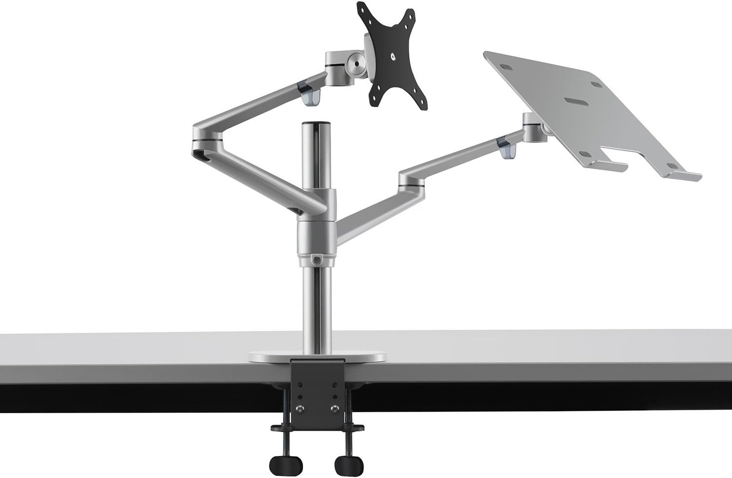ThingyClub® Adjustable Aluminium Universal Laptop & Monitor Desk Mount Monitor Arm Stand Bracket with Tilt and Swivel (Tilt ±45° - Image 3