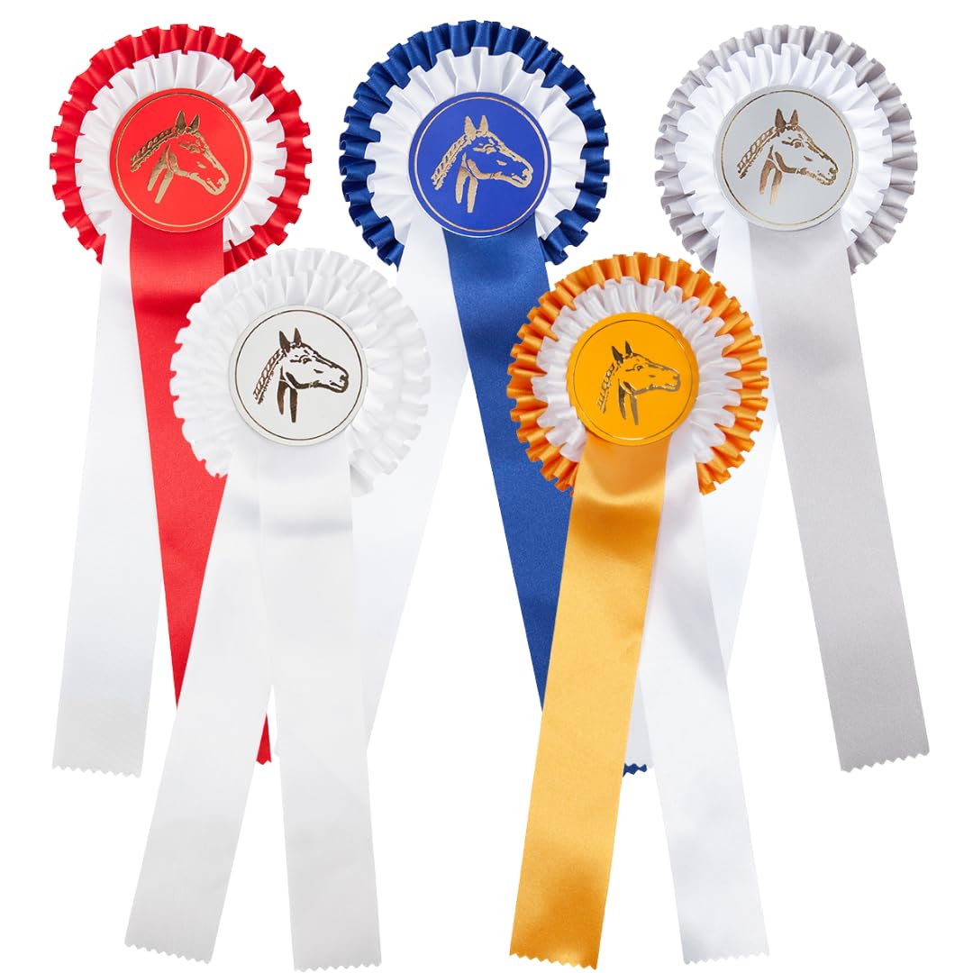 PFIFF Tournament bows set of 5 bows with double rosette, price bows in colourful or green (colourful).