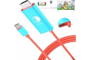 Juseisin USB C to HDMI Cable for Nintendo Switch TV NS/OLED/Dock Adapter, 4K HD, 6.6FT Charger Cord, Compatible with Mobile Phones and laptops with DP Function for Projection, Type C Connector