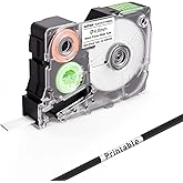 SUPVAN G15M Series Heat Shrink Tubing for Thermal Transfer, 0.35'' W × 6.56' L, 2:1 Shrink Ratio, Waterproof, High Temperature Resistant & Non-Fading Labels for Outdoors & Indoor, Black on White