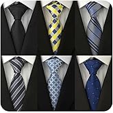 Adulove Men's Necktie Classic Silk Tie Woven Jacquard Neck Ties 6 PCS