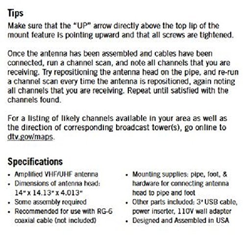 Winegard FlatWave Air FL6550A Amplified Digital Outdoor HDTV Antenna - 60 Mile Range