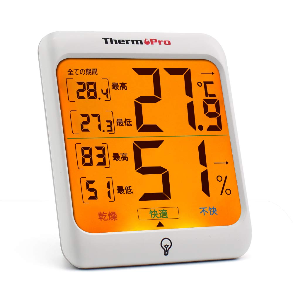 Amazon.co.jp ThermoPro TP53 Room Thermometer/Hygrometer, Digital