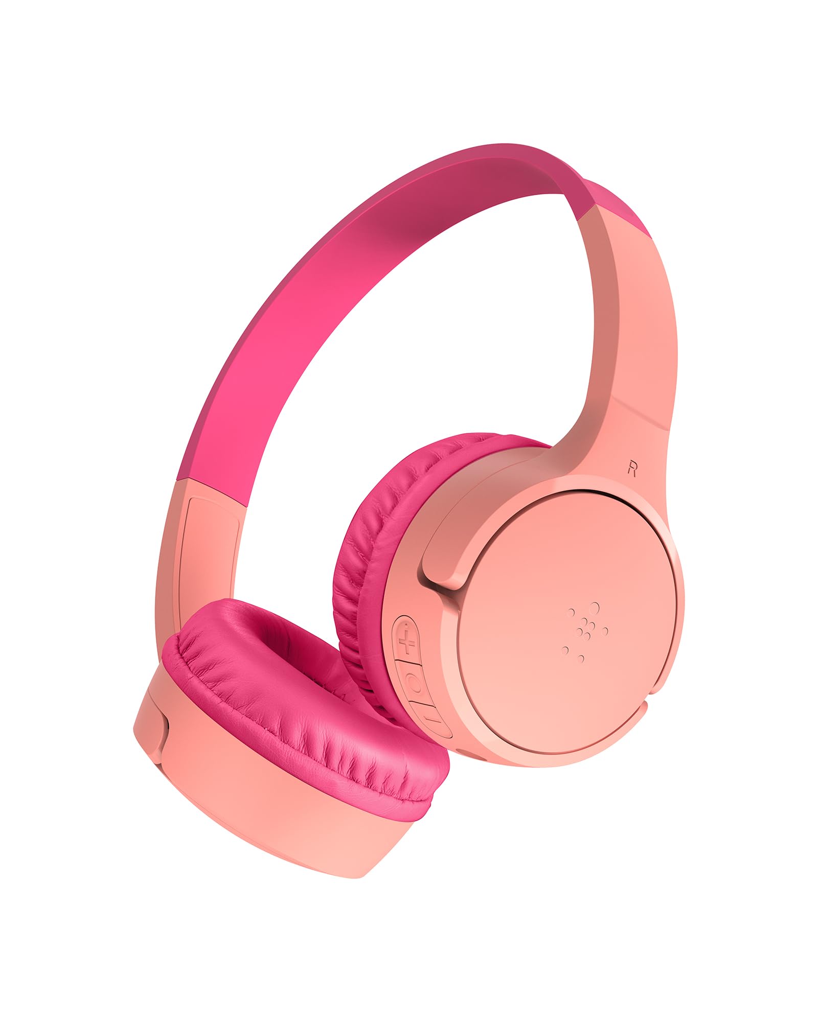 Belkin SoundForm Mini Kids Wireless Headphones with Built-In Microphone, 30H of Playback Time, & Fun Stickers - Over-Ear Headsets for Online Learning, School, Travel, iPhone, iPad, Galaxy - Pink