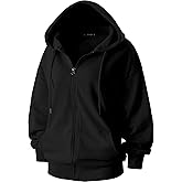 GIVON Women's Oversized Zip Up Hoodie Lightweight Thin Long Sleeve Hooded Sweatshirt with Pockets