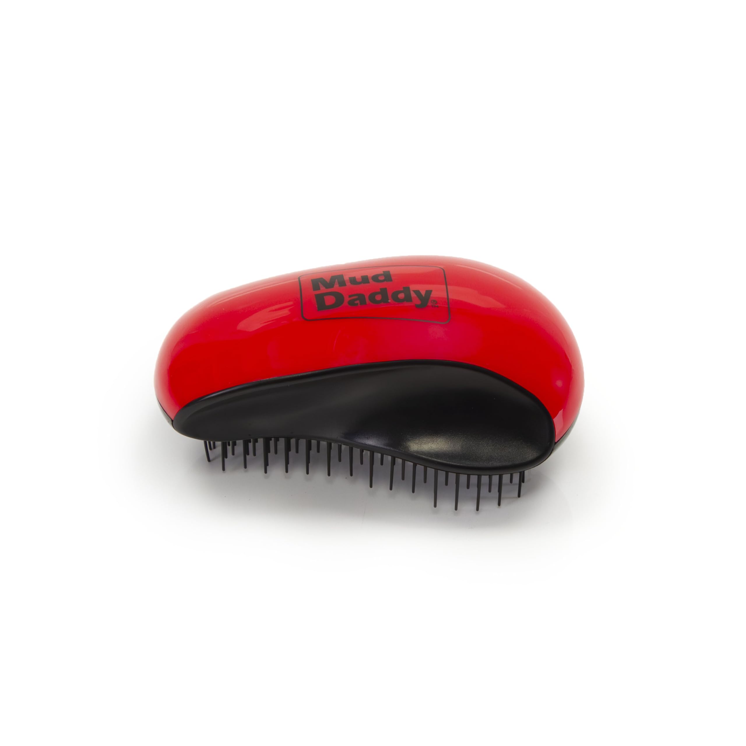 Mud Daddy Detangler and Deshedder Brush, All Coat Types, Easy Grab, Red