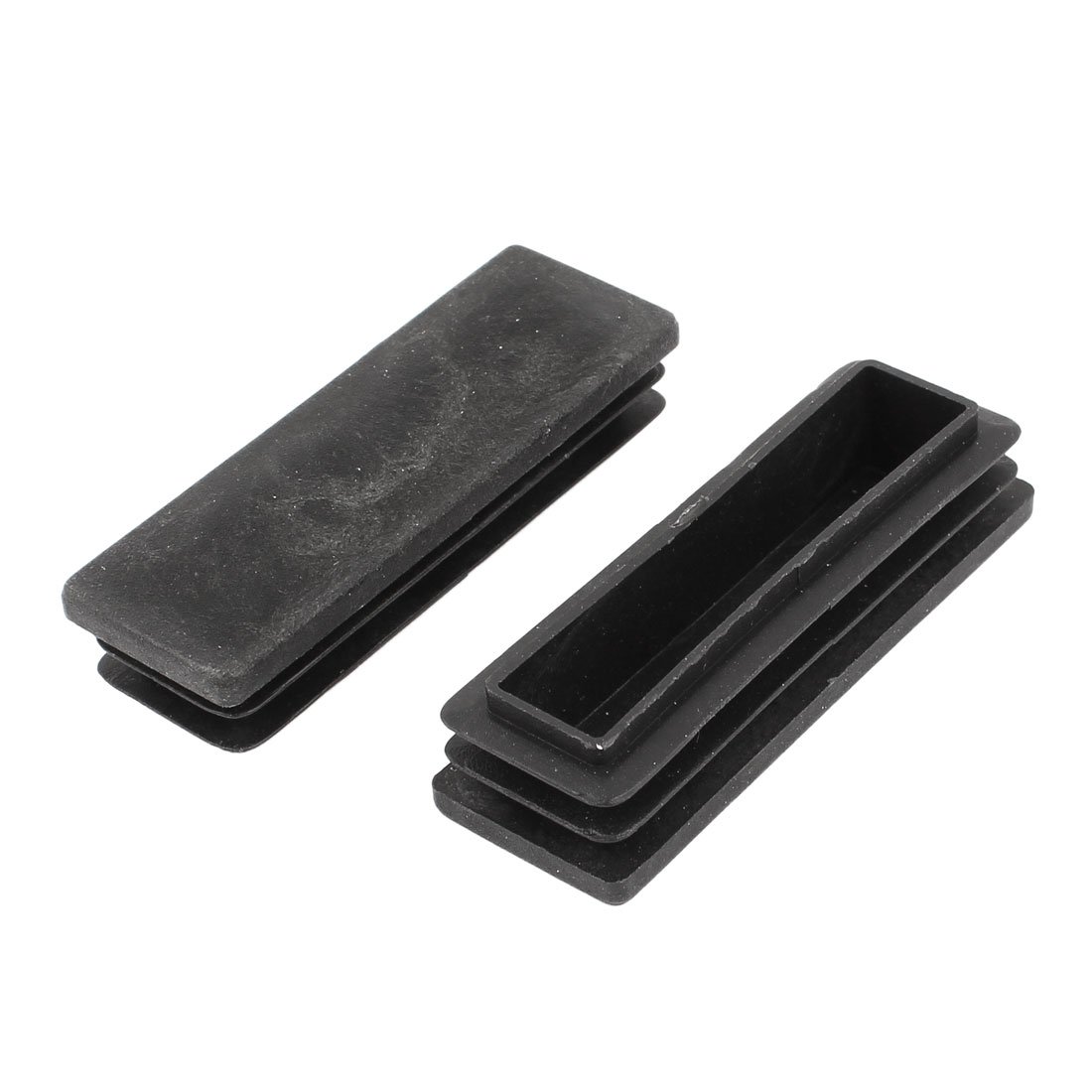 sourcingmap 25mm x 75mm Plastic Rectangle Cap Tube Inserts End Blanking 2 Pcs