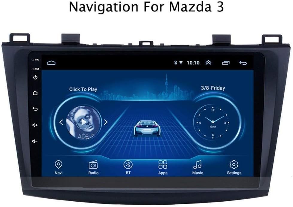 9 Inch Android 8.1 Car Dvd Gps Player For 2006-2012 Mazda 3 Built-in Radio Video Navigation Bt Wifi, Equipped With A 1.2 GHz Quad Core CPU, Mirror Link,WIFI,1+16G
