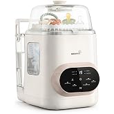 GROWNSY EaseClean Pro Bottle Washer &amp; Sterilizer &amp; Dryer, Visible Cleaning | All-in-One Wash, Sterilize &amp; Dry, Deep Cleans Baby Bottles &amp; Pump Parts, Hands-Free Care with Self-Cleaning &amp; Night Light