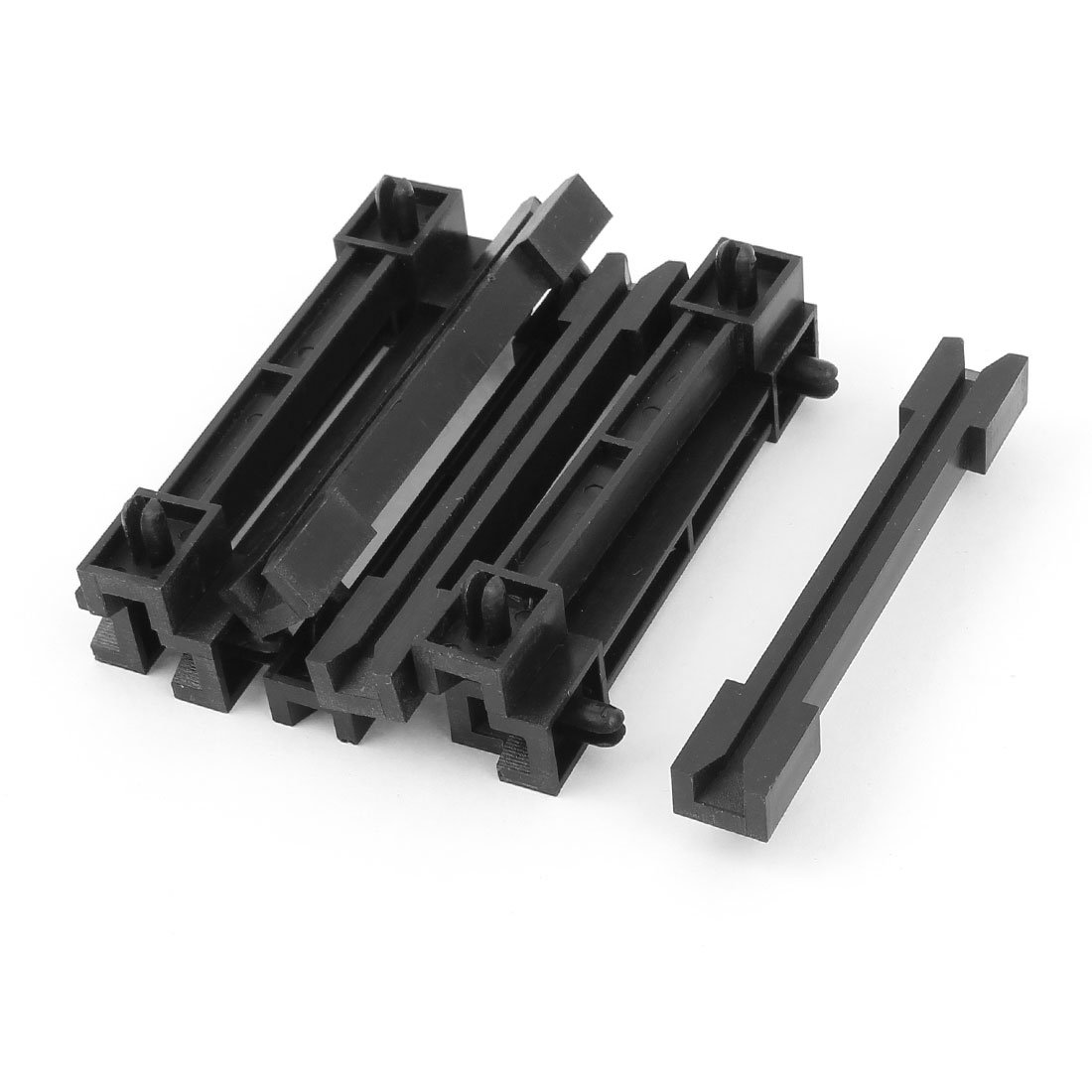 Sourcingmap 10pcs Horizontal Mount PCB Circuit Board Slot Guide Rail Holder Black