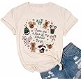 It's The Most Wonderful Time Christmas Shirts Women Santa Snowman Reindeer T-Shirts Xmas Graphic Tee Holiday Tops
