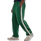 Quskc Men's Baggy Sweatpants Straight Leg Open Bottom Joggers Casual Lightweight Athletic Pants with Pockets