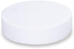 BARWALT Rub Bricks, 102 Millimeter Size, Round White Rub Brick, 60 Grit, Fluted Rub Brick with Handle, BWT70502