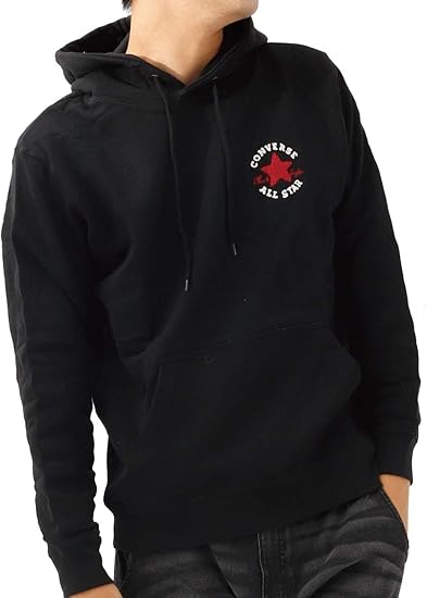 Amazon Co Jp コンバース Converse パーカー メンズ サガラ 長そで おしゃれ かぶり プルパーカー チャックテイラー ブラック Lサイズ 服 ファッション小物