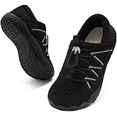 relxfeet Women's Wide Width Slippers Cozy Furry Barefoot House Shoes with Adjustable Fit Non-Slip Indoor Outdoor Slippers for Diabetic Bunion Swollen Feet Friendly