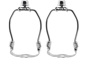 CChiai 2PCS 4 Inch Silver Metal Lampshade Harp Set Detachable Floor Lamp/Lampshade Stand Base with Top Knob Lighting Accessor