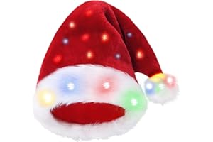 COMYCLE Santa Hat Adult Velvet Funny Light Up christmas hats Suitable for Adults or Kids