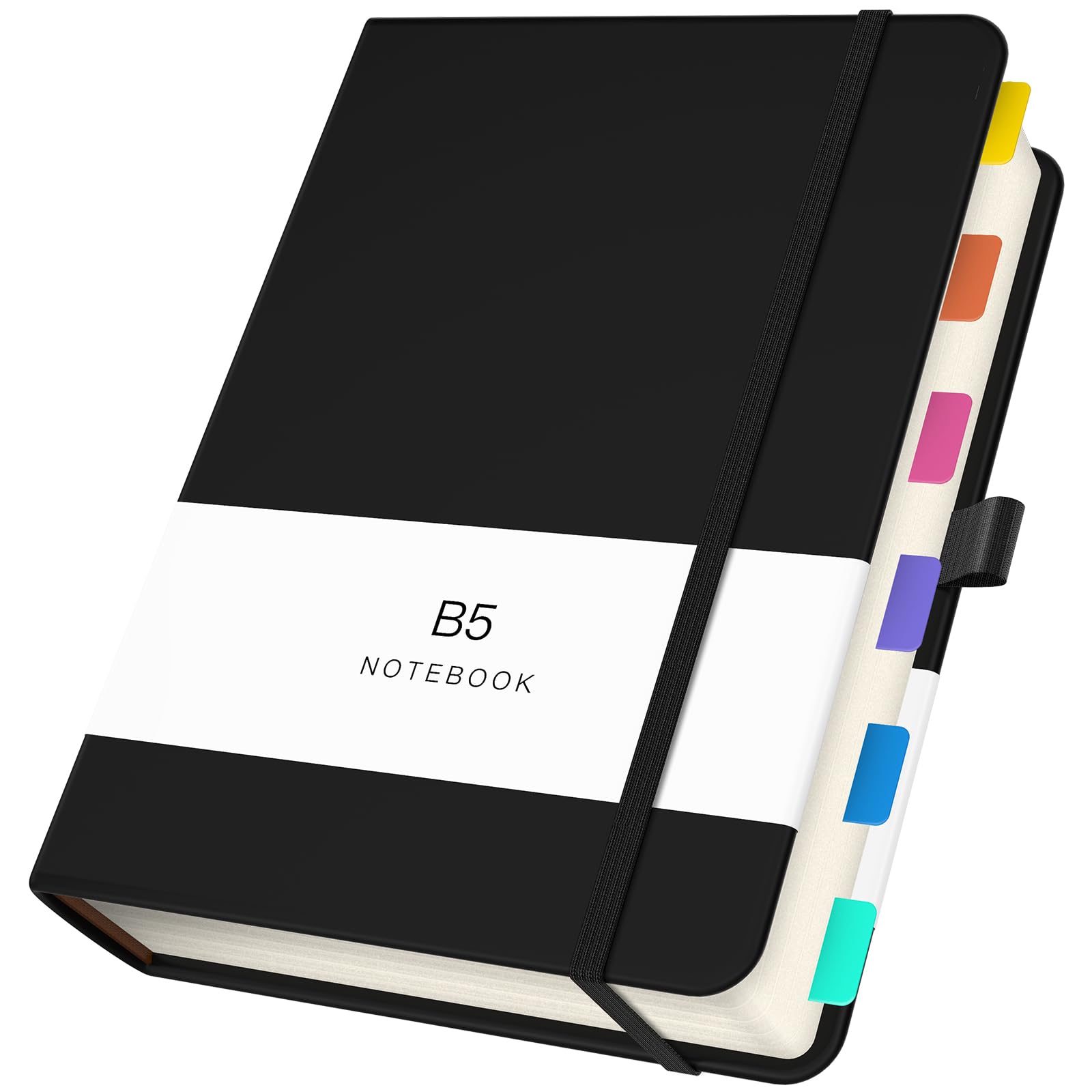 Yarotm Notebook B5 Lined - Black PU Leather Journal B5 Writing Pads & Diaries, Thick 100gsm Cream Paper Hardcover Notepad with 7mm Lines - 360 Pages Ruled Note Book — image 1