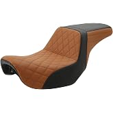 Motocycle Seat Driver &amp; Passenger Seat Fit for Harley Dyna Wide Glide Low Rider Street Bob Fat Bob FXDF Super Glide Custom FXDC 2006-2017 Switchback Brown Stitching