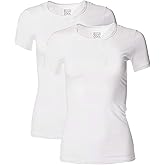 32º DEGREES Women 2 Pack Cool Scoop Neck Wicking Tee Shirt -White/White - Large