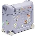 Stokke JetKids BedBox, Arctic Blue - Ride-On Suitcase for Kids 2-7 Years Old (up to 77 lbs) - Transforms Into Bed - Includes Mattress, Decorative Stickers & Adjustable Carrying Strap