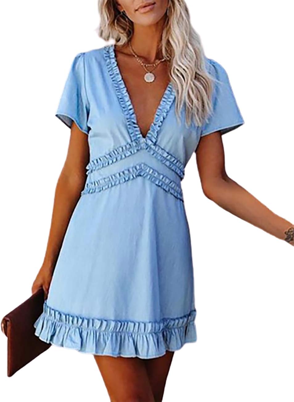 backless frill dress