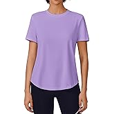 PINSPARK Soft Workout Tops for Women Short Sleeve UV Protection Shirt Quick Dry Athletic Hiking Travel Basic Tee Shirts