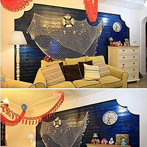 Ocean Themed Wall Hangings Fishing Net Party Decor For Pirate Party Wedding Photographing Decoration Chdhaltd Wall Fishing Net Mediterranean Style Fish Net With Shells Blue Home Decor Home Ekbotefurniture Com