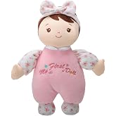 Linzy Toys Soft Plush Doll - 10" My First Lucy Doll with Pink Outfit and Matching Floral Headband, Stuffed Plush Doll for Girls, Adorable Toddler Girl Toys, Ideal Birthday Baby Gifts