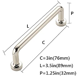khtumeware 10 Pack Polished Nickel Cabinet Pulls 3