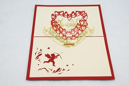 Amazon Popup Card ドットコム ギフト用グリーティングカード 立体ポップアップ 天使とハートツリー L 004 封筒 文房具 オフィス用品