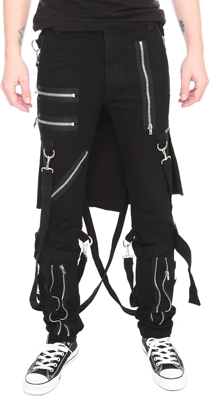 Tripp NYC Mens Black Bumflap Extreme Bondage Punk Rock Star Pants Skinny Jeans: Amazon.co.uk 