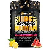 ALPHA LION Superhuman Extreme High Stim Pre Workout Powder, Beta Alanine, L-Taurine & 356mg Tri-Source Caffeine for Sustained Energy, Nitric Oxide & Citrulline for Pump (21 Servings, Slaughtermelon)