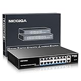 NICGIGA 18 Port PoE+@250W Switch - 16 Ports, 2