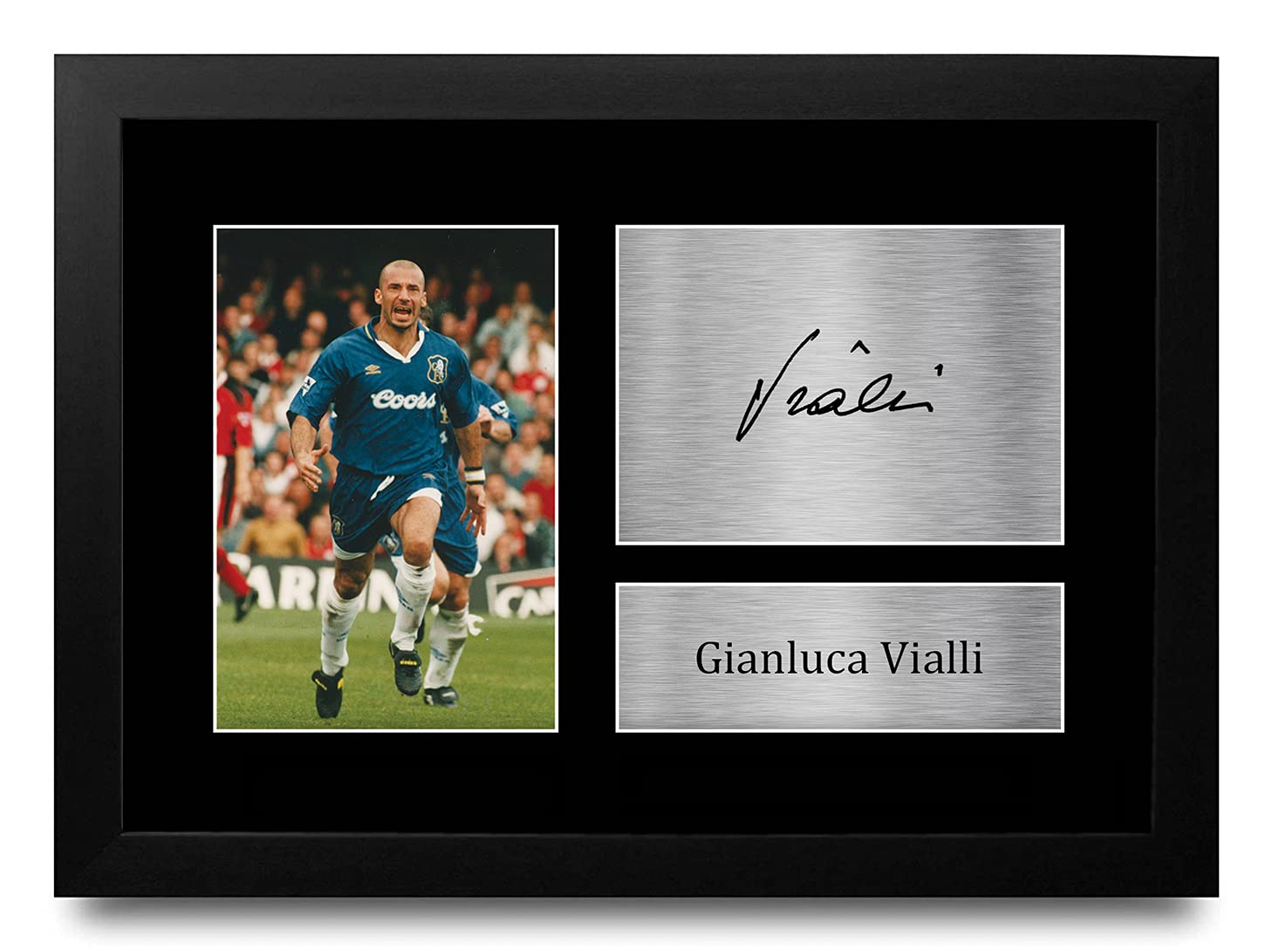 HWC Trading FR A4 Gianluca Vialli Gifts Printed Signed Autograph Picture for Football Fans and Supporters - A4 Framed