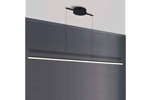 Zicbol Kitchen Island Lighting 40.94 Inch Linear Pendant Light Chandelier 16W 6000K Cool Light Dimmable LED Hanging Light Fixture for Dining Room, Kitchen, Breakfast Bar, Living Room Black