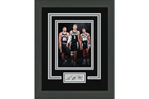 HOFSM.COM HALL OF FAME SPORTS MEMORABILIA Framed Victor Wembanyama Tim Duncan & David Robinson Facsimile Laser Engraved Signature Auto San Antonio Spurs 11x14 Basketball Photo