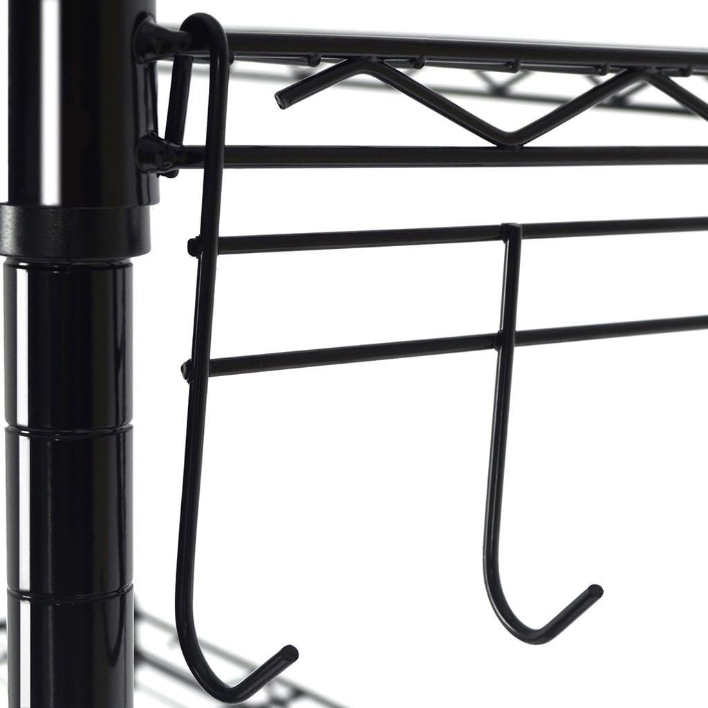 LANGRIA 5 Tier Shelving Units Storage Rack Supreme Wire Shelving Organization, Black: Kitchen & Dining