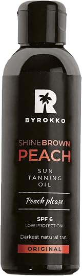BYROKKO Shine Brown Tanning Accelerator Peach Oil SPF6 150ml Sunbed Outdoor view 1