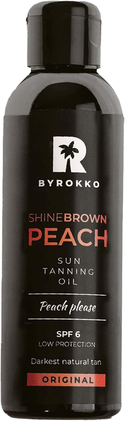 BYROKKO Shine Brown Tanning Accelerator Peach Oil SPF6 150ml Sunbed Outdoor