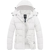 Wantdo Women's Hooded Warm Winter Coat Quilted Thicken Puffer Jacket with Removable Hood