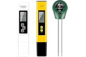 CANNABMALL PH Meter, TDS PPM Meter and 3 in 1 Soil Moisture Meter Combo, High Accuracy Lab PH/EC Tester Digital Kit [Upgraded] for Home Water, Hydroponics, Plants Garden Soil and Aquarium PH Pen