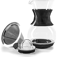 Uno Casa Pour Over Coffee Maker Set - 4 cups, 34 Oz Pour Over Coffee Dripper with Permanent Stainless Steel Filter…