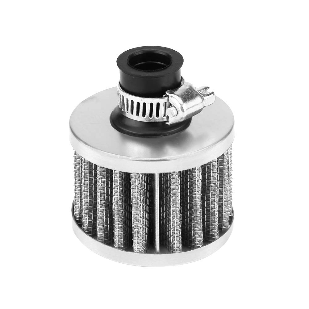 Universal Intake Air Filter, 1 m Universal Car Air Filte Auto Air Intake Filter Car Cold Air Intake Filter Kit Crankcase Vent Cover Breather(silver)