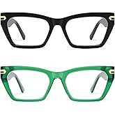 AMOMOMA Oversized Cat eye Reading Glasses for Women,Men,Men Blue Light Blocking Computer Readers Spring hinge AM6148