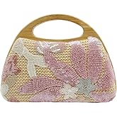UMREN Straw Clutch Handbags Women Beach Crossbody Hand-woven Summer Purse Wallet Top handle Evening Bag for Wedding Party