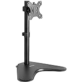 VIVO Single Monitor Desk Stand, Holds Screens up to 32 inch Regular and 38 inch Ultrawide, Freestanding VESA Steel Mount Base, Adjustable Height, Tilt, Swivel, Rotation, Black, STAND-V001H